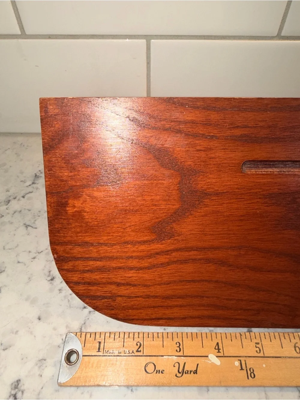 Wooden Bath Caddy in Rich Mahogany Finish